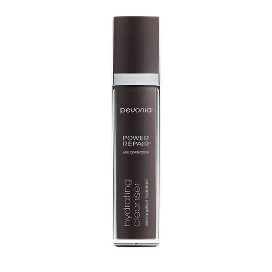A bottle of Pevonia Power Repair-Hydrating Cleanser with a capacity of 120ml, for end consumer use and label, designed for cleansing the skin.