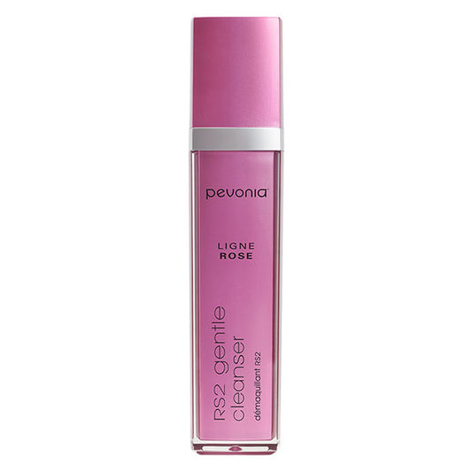 A pink pump bottle of Pevonia RS2 Rosacea Gentle Cleanser.