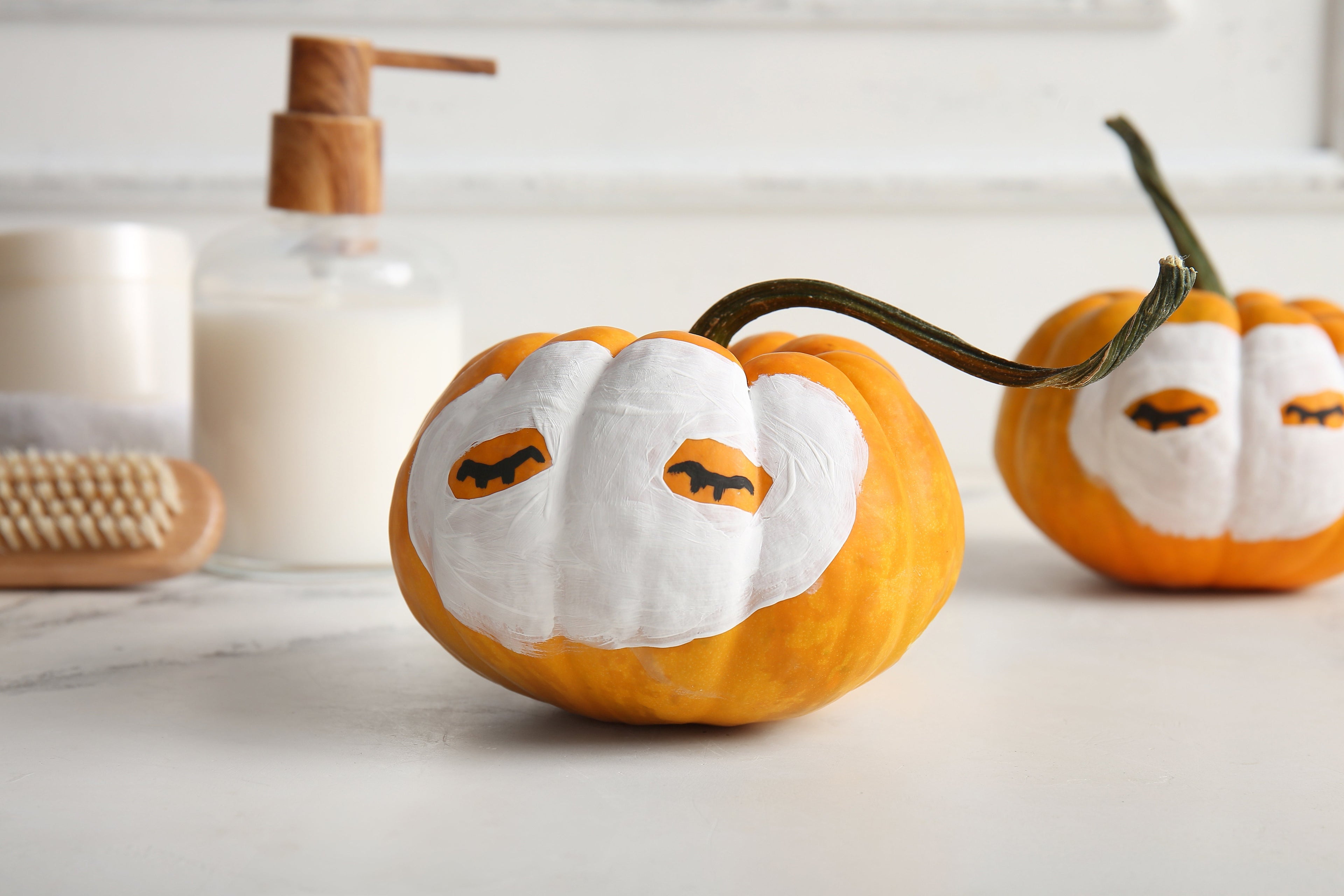 pumpkin with face mask