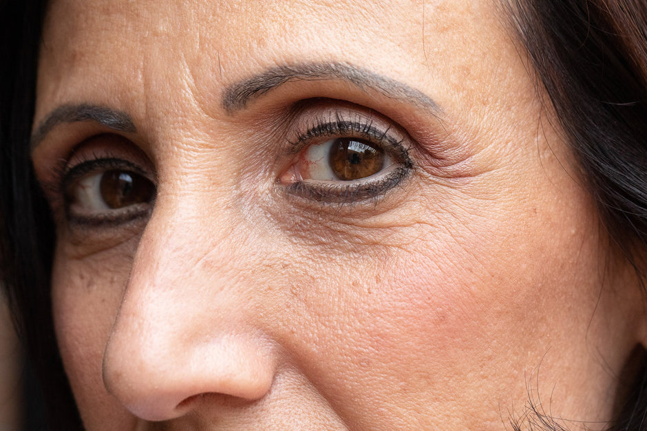 Is your makeup ageing you? image of a woman with heavy eyeliner
