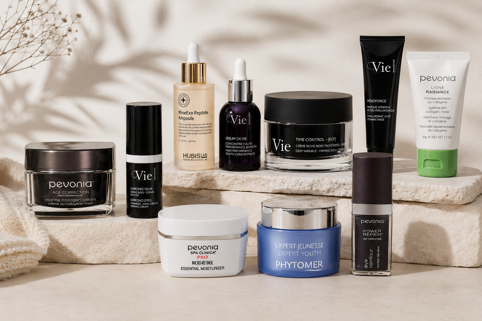 an omnibus image of the best Beauty Collective skincare products for over 40