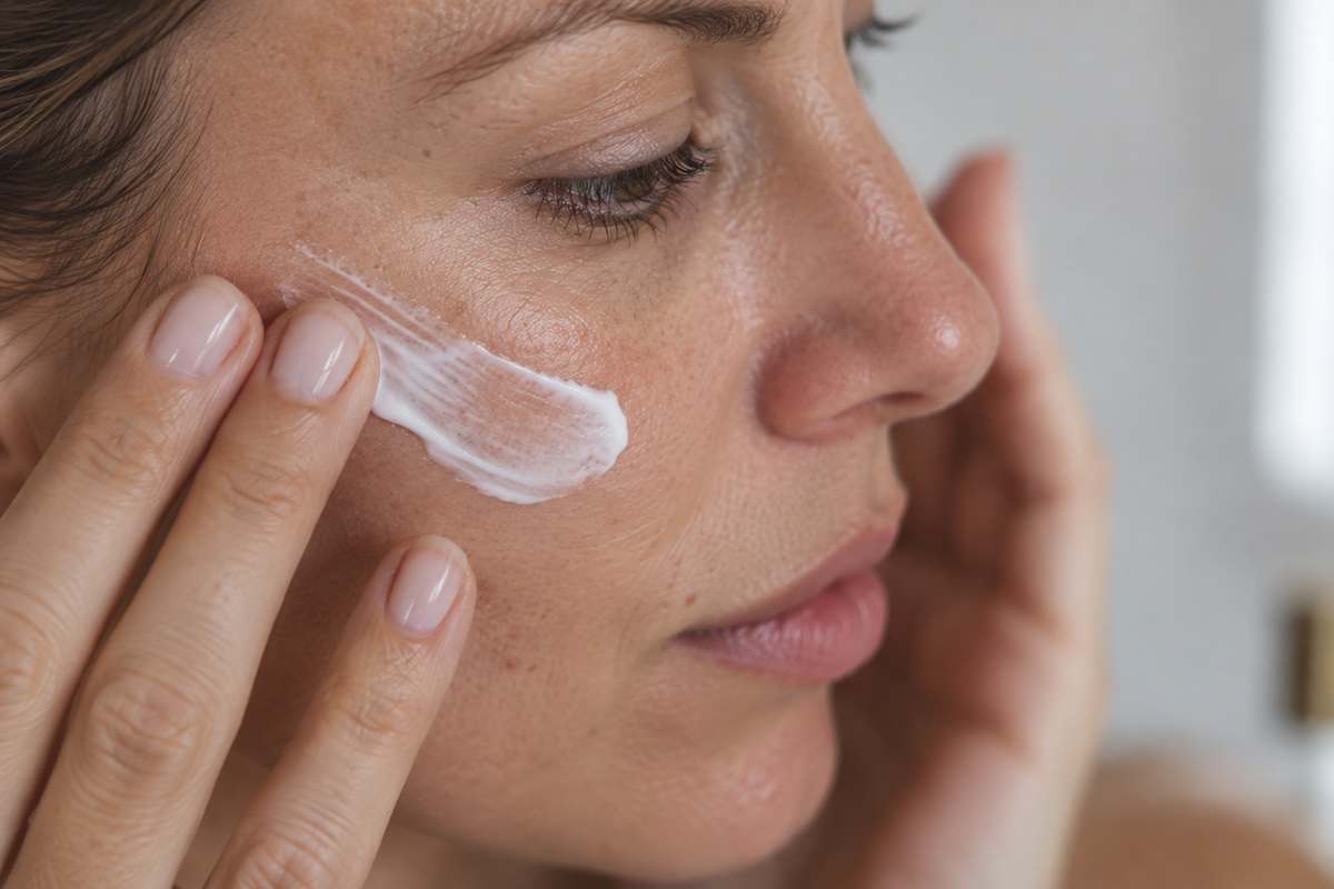 Beauty Collective - moisturiser eye cream on face - texture