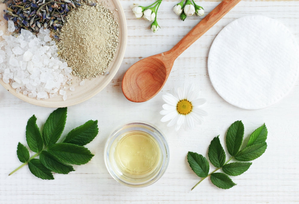 Natural,Herbal,Skin,Care,Products,,Top,View,Ingredients.,Cosmetic,Oil,