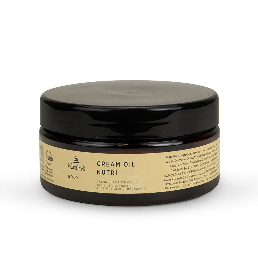 A jar of Naturys Cream Oil Nutri body cream, 250ml on a white background