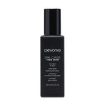 A black bottle of Pevonia Easy Glide Shaving Emulsion for men, with white and silver text detailing the product name and description.