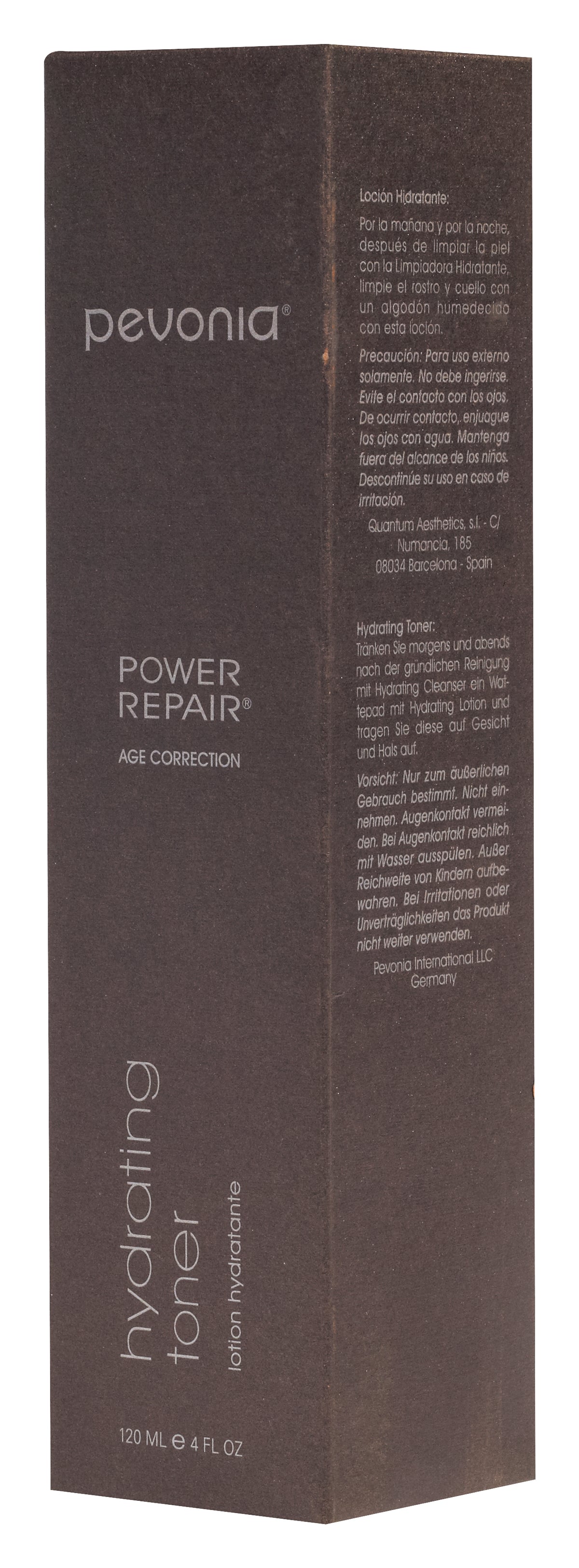 Pevonia Power Repair Age Correction Hydrating Toner bottle Boxed in packaging 120ml