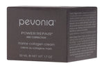 Pevonia marine collagen cream in box, which is designed for age correction and contains marine collagen and squalane for moisturizing and UV protection, for retail use 50g