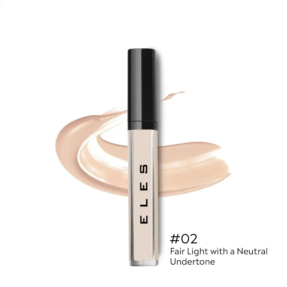 ELES Adjustable Coverage Concealer  with swatch and 'ELES' branding on a white background