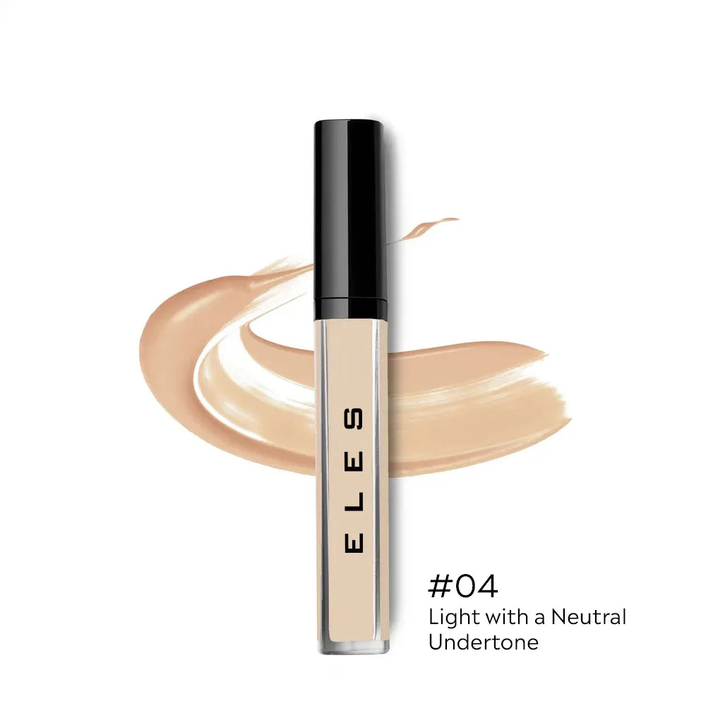 ELES Adjustable Coverage Concealer  with swatch on a white background, featuring the brand 'ELES'.
