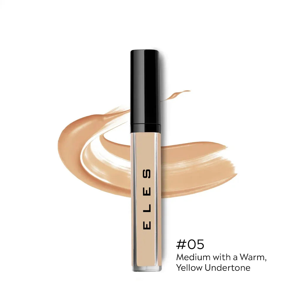ELES Adjustable Coverage Concealer  with swatch and 'ELES' branding on a white background