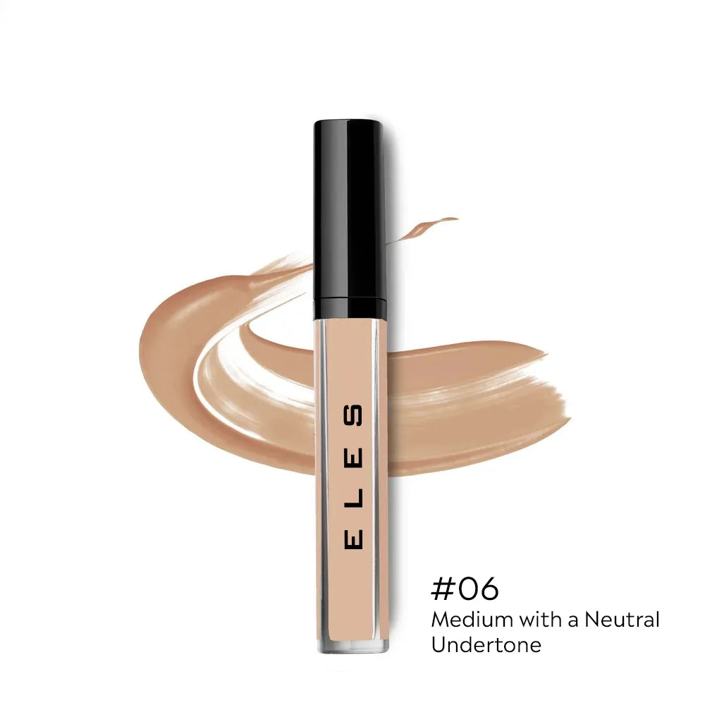 ELES Adjustable Coverage Concealer  with swatch and 'ELES' branding on a white background
