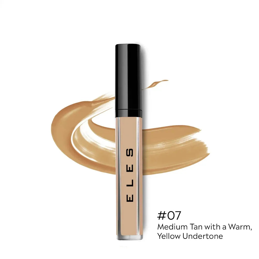 ELES Adjustable Coverage Concealer  with swatch and 'ELES' branding on a white background