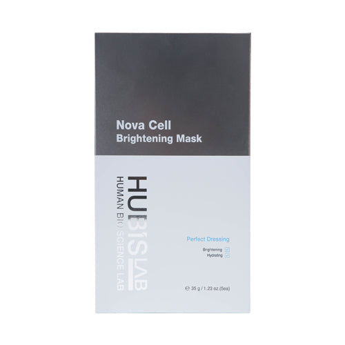 Hubislab e+ Epiderma Nova Cell Brightening Mask 5 x 35g showing box containing 5 masks on clean white background