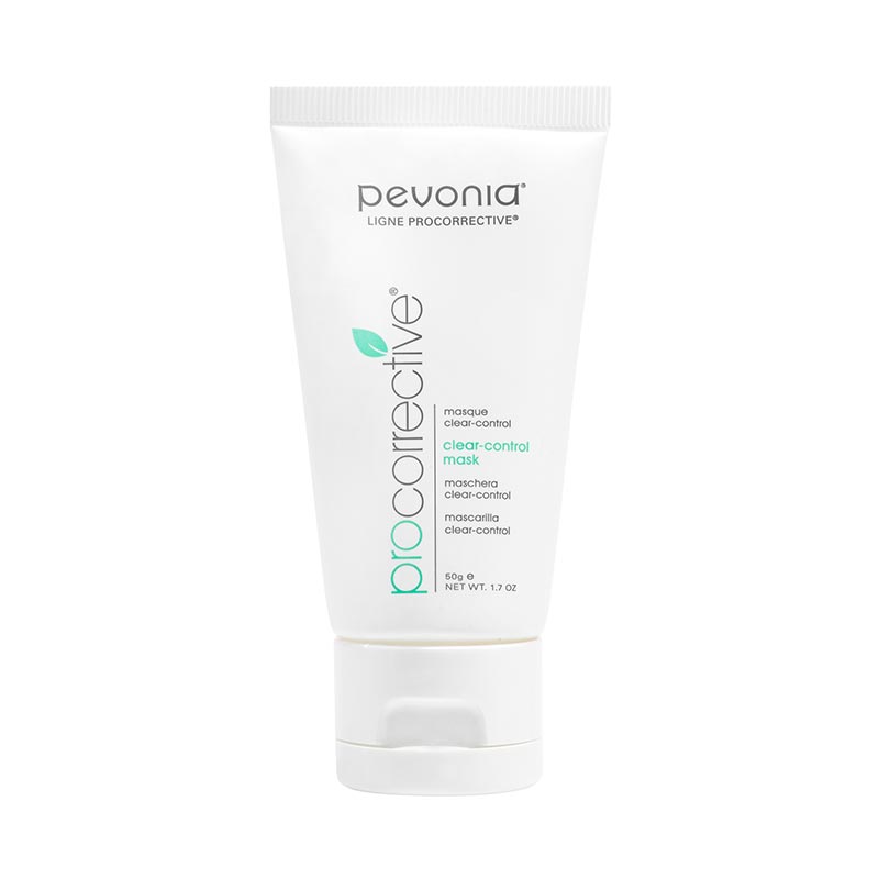 A tube of Pevonia ProCorrective Clear-Control Mask, typically used for acne prone skin.