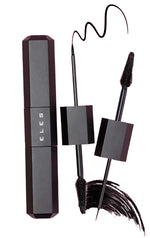 ELES 2-in-1 Mascara & Liner in Black with mascara wand and precision eyeliner applicator