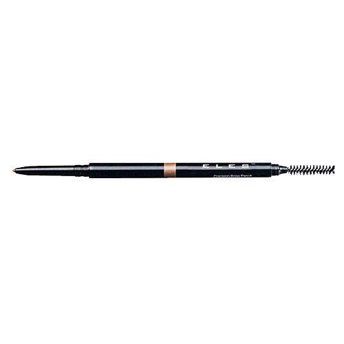 Eyebrow pencil with black casing and brown tip on a white background