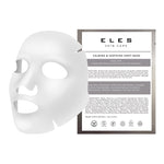 Packaging and sheet mask of ELES Skin Care Professional Strength Calming and Soothing Sheet Mask with natural botanical extracts.