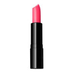 Pink lipstick in a black case on a white background