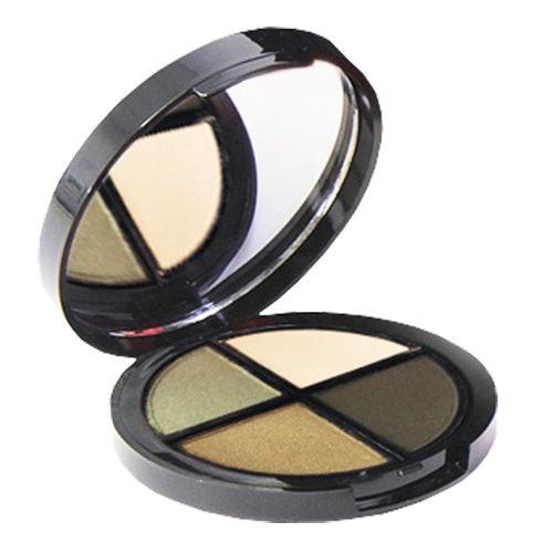 Makeup palette with four colors on a white background