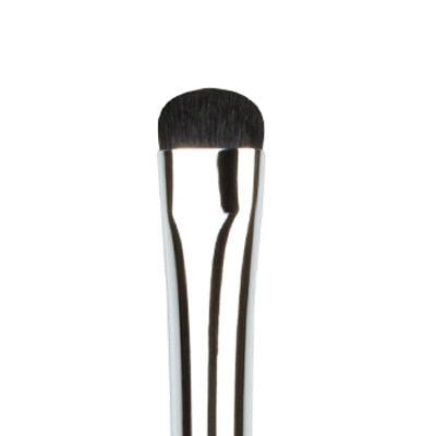 Makeup brush with black bristles on a white background