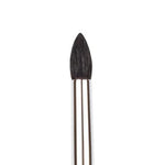 Nail art brush with black bristle head on a white background