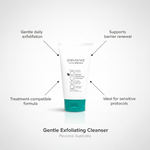 Pevonia Gentle Exfoliating Cleanser  retail size 150g tubes wit call out benefits botanical jojoba bead exfoliating facial cleanser for end consumer use
