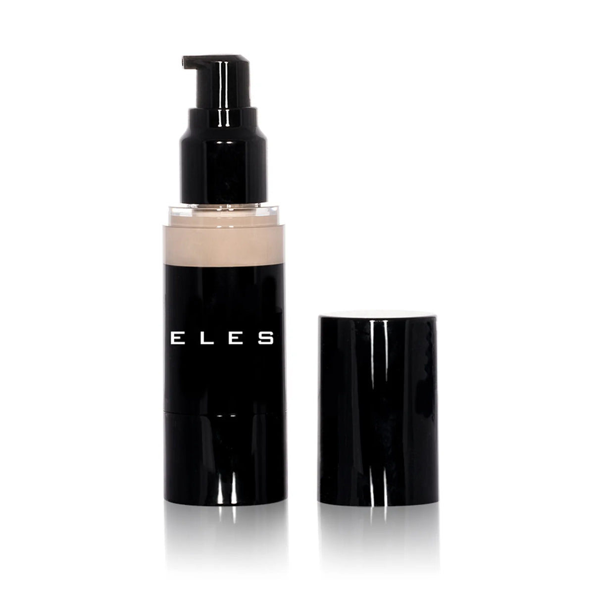 ELES HD Luminous Foundation  with pump and cap on a white background