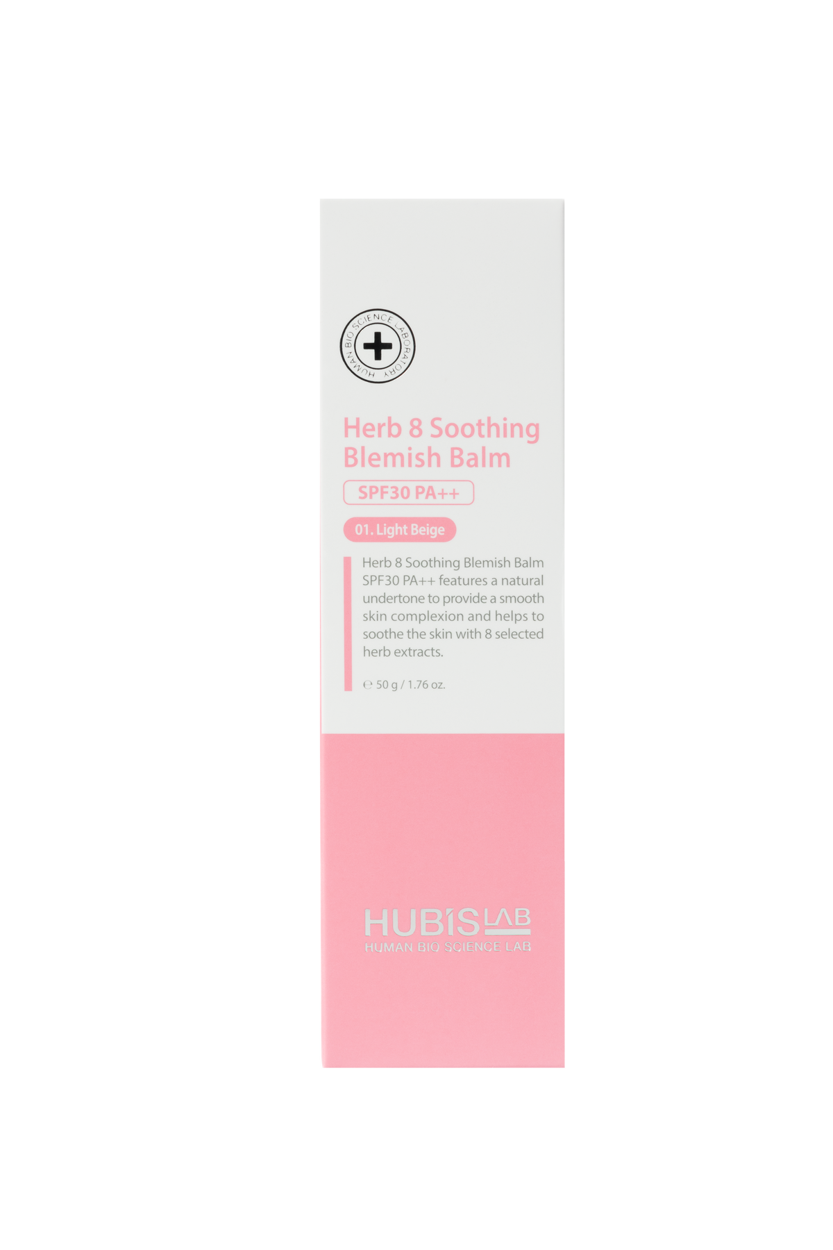 Hubislab Herb 8 Soothing Blemish Balm SPF30 PA++ 50g on a white background