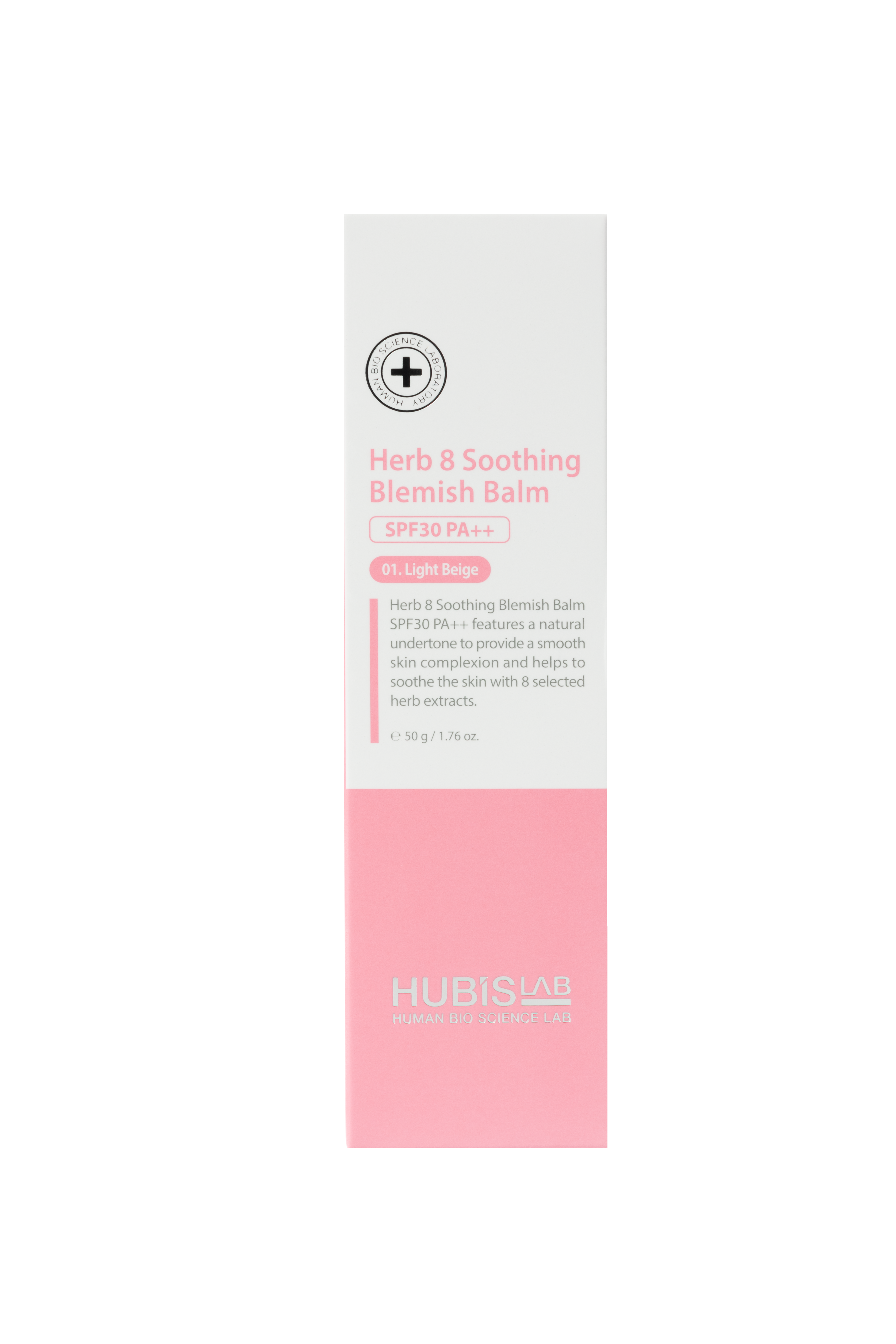 Hubislab Herb 8 Soothing Blemish Balm SPF30 PA++ 50g on a white background