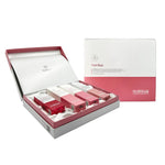 Hubislab skincare product set in a white and red box on a white background