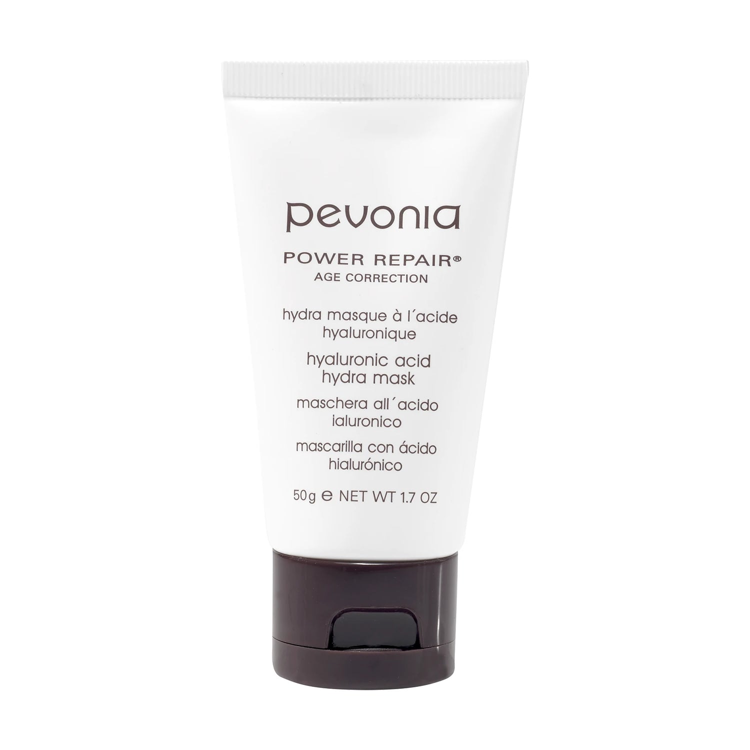 Pevonia Power Repair Hyaluronic Acid Hydra Mask skincare tube on a white background 50g