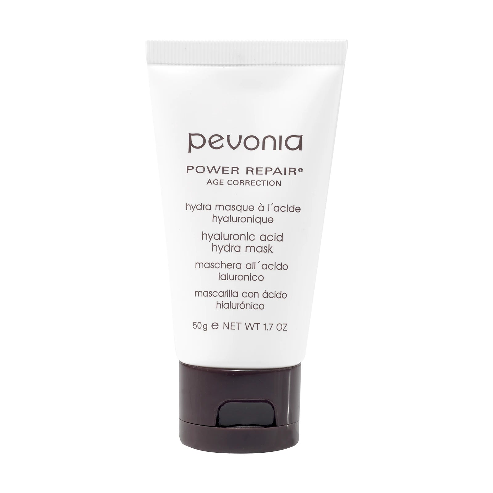 Pevonia Power Repair Hyaluronic Acid Hydra Mask skincare tube on a white background 50g