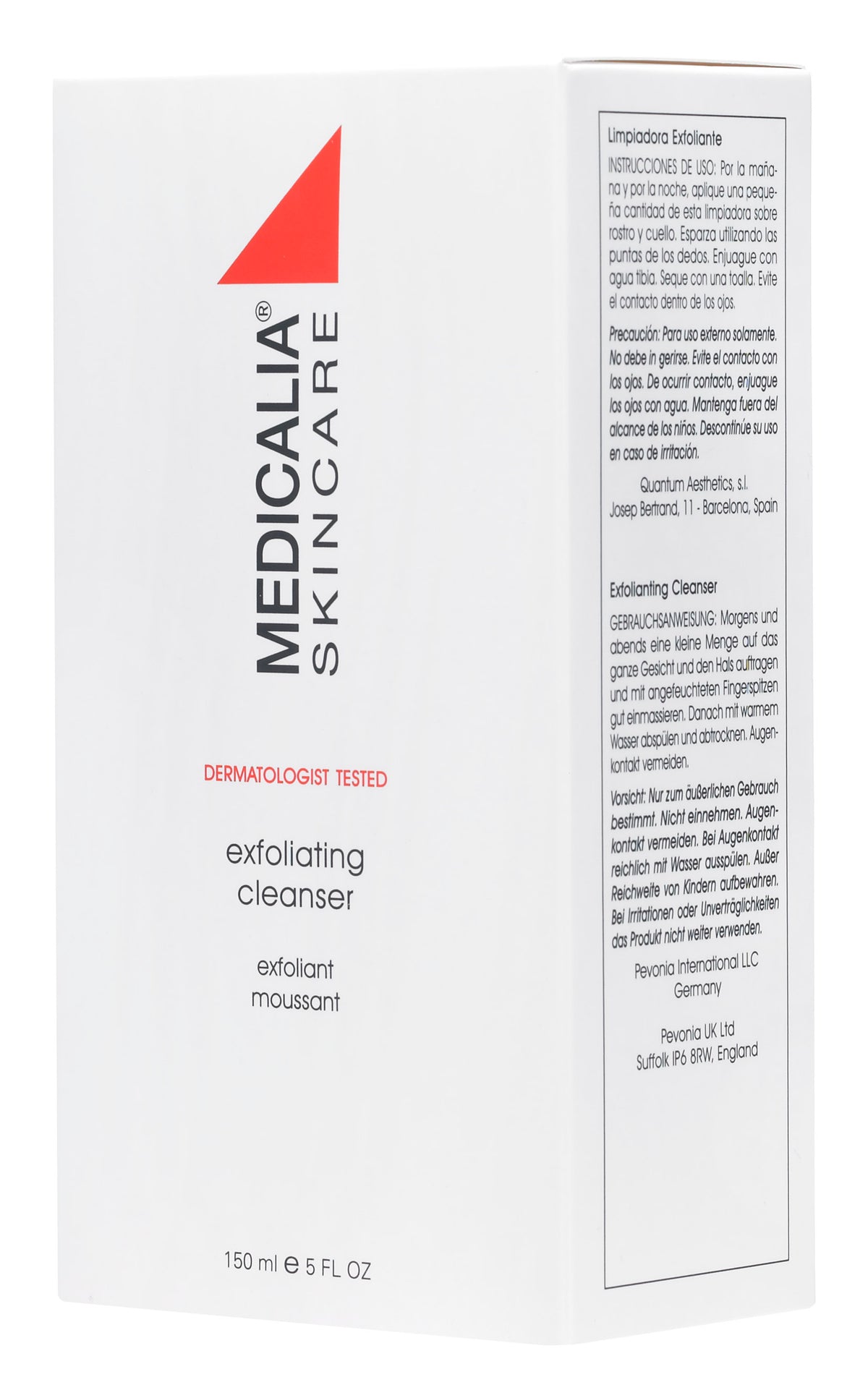 Box of Medicalia Skincare exfoliating cleanser on a white background