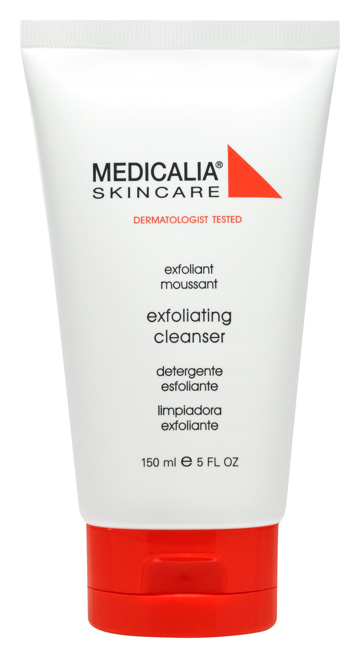 Tube of Medicalia Skincare exfoliating cleanser on a white background