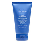 A blue tube of Pevonia Micro Emulsion Massage Oil 150g with text indicating it is anti-stress, aromatic, and nourishing.