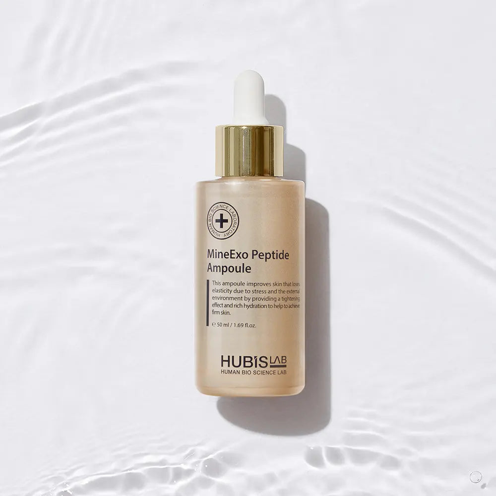 Hubislab Premium Active MineExo Peptide Ampoule 50ml flatlay in water