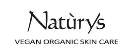Naturys logo for vegan organic skin care on a white background