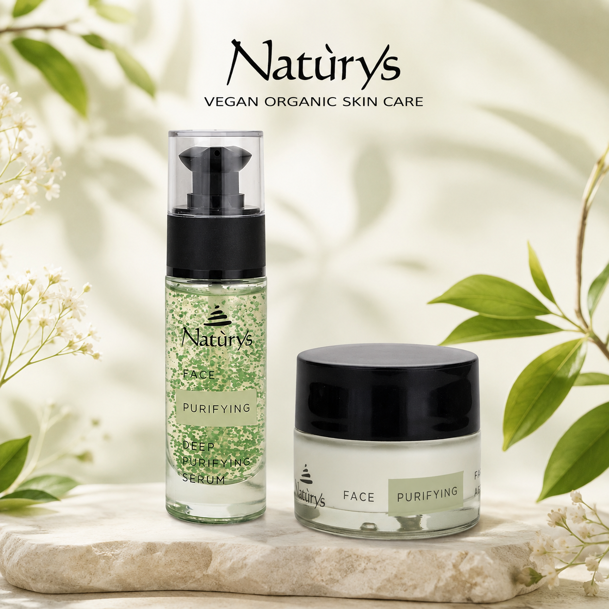 NATURYS Purifying & Anti-Ageing Bundle – Deep Purifying Serum + Age-Purifying Face Cream