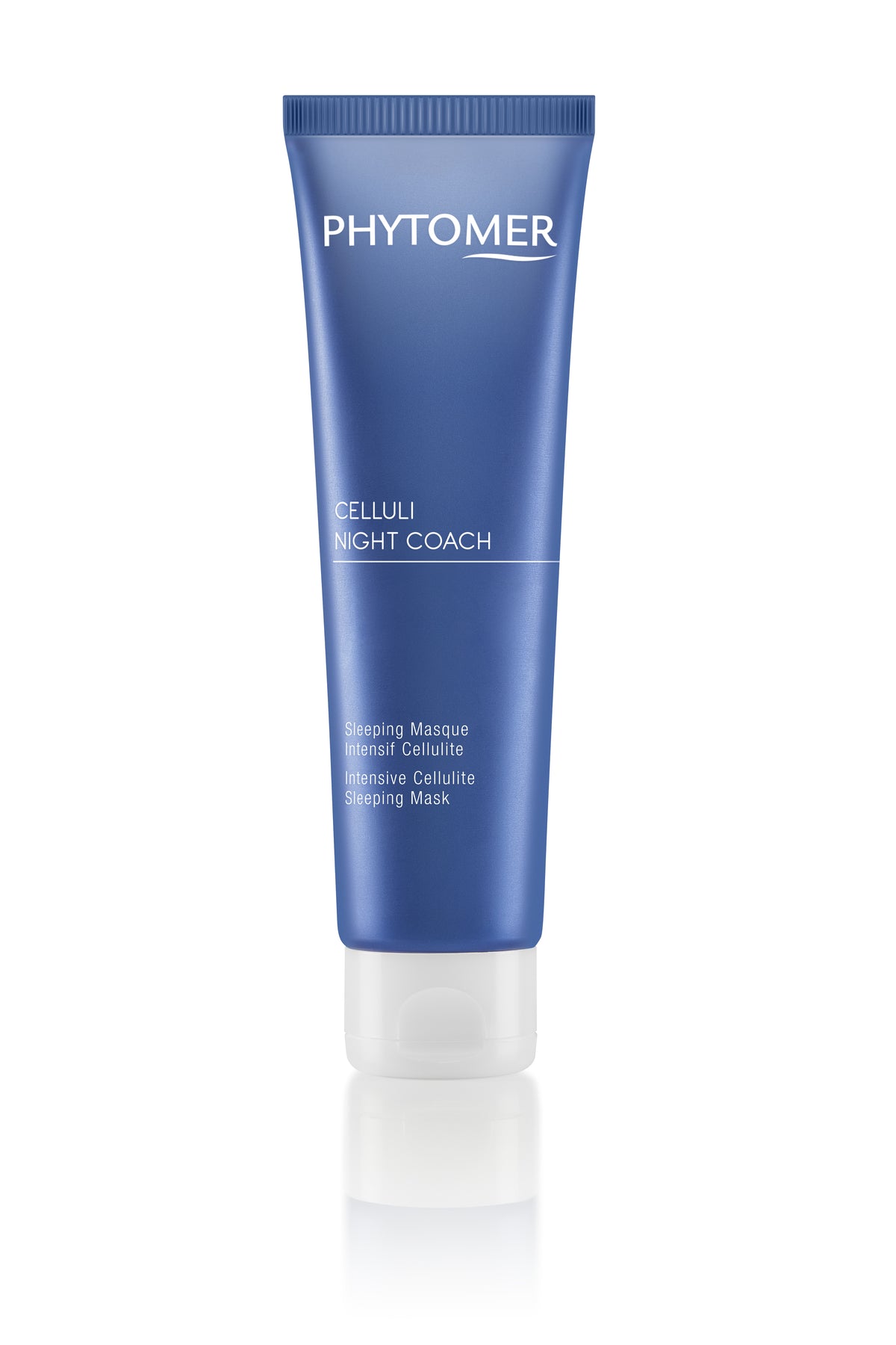 A blue tube of Phytomer Celluli Night Coach Intensive Cellulite Sleeping Mask.