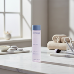 PHYTOMER Rosee Visage Toning Cleansing Lotion - 250ml on a marble surface with towels and brushes in the background