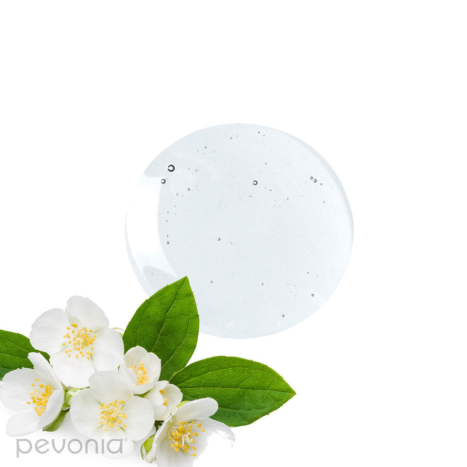 Pevonia Power Repair Intensifier Elastin and Sorghum serum indicating texture in a circle image and ingredients as flowers 30ml jpg for end consumer use