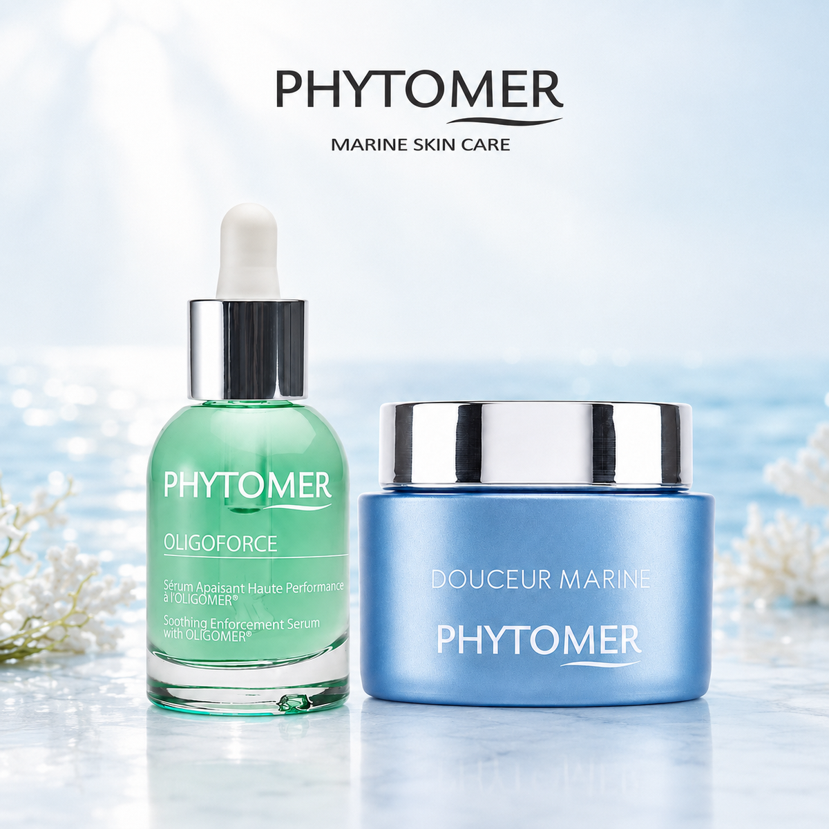 PHYTOMER Sensitive Skin Soothing Bundle – Oligoforce Serum + Douceur Marine Cream