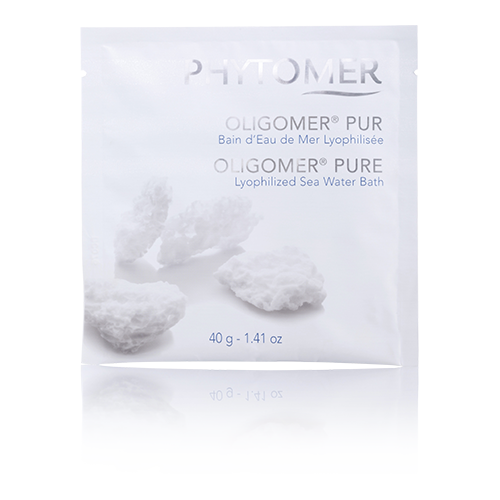 Packaging of PHYTOMER Oligomer Pure Concentrated Bath in Marine Trace Elements, showing the product name and weight of 40g.
