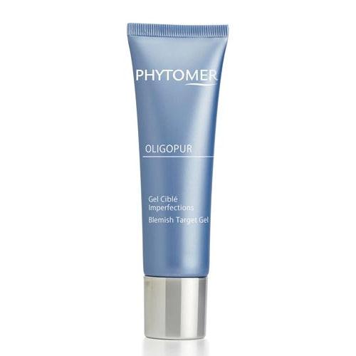 Blue tube of Phytomer skincare product on a white background