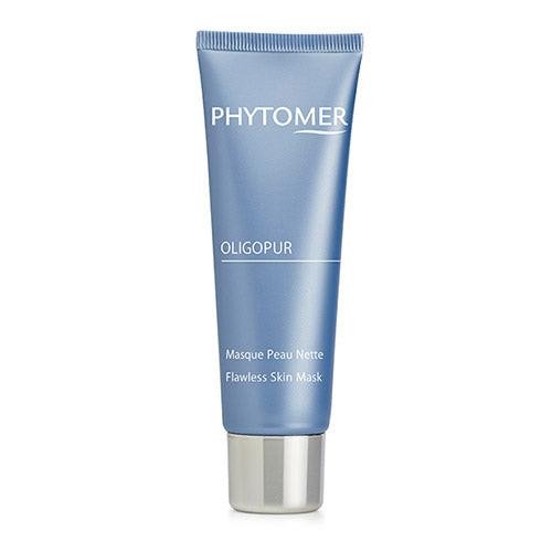 Blue skincare mask tube with silver base on a white background, featuring the Phytomer brand.