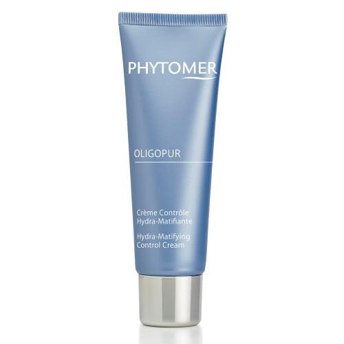 Blue skincare tube with 'Phytomer' branding on a white background