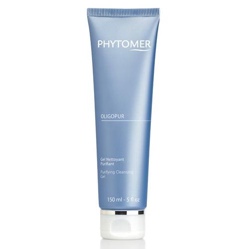 Blue tube of Phytomer skincare product on a white background