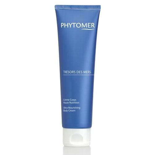 Blue tube of Phytomer body cream on a white background