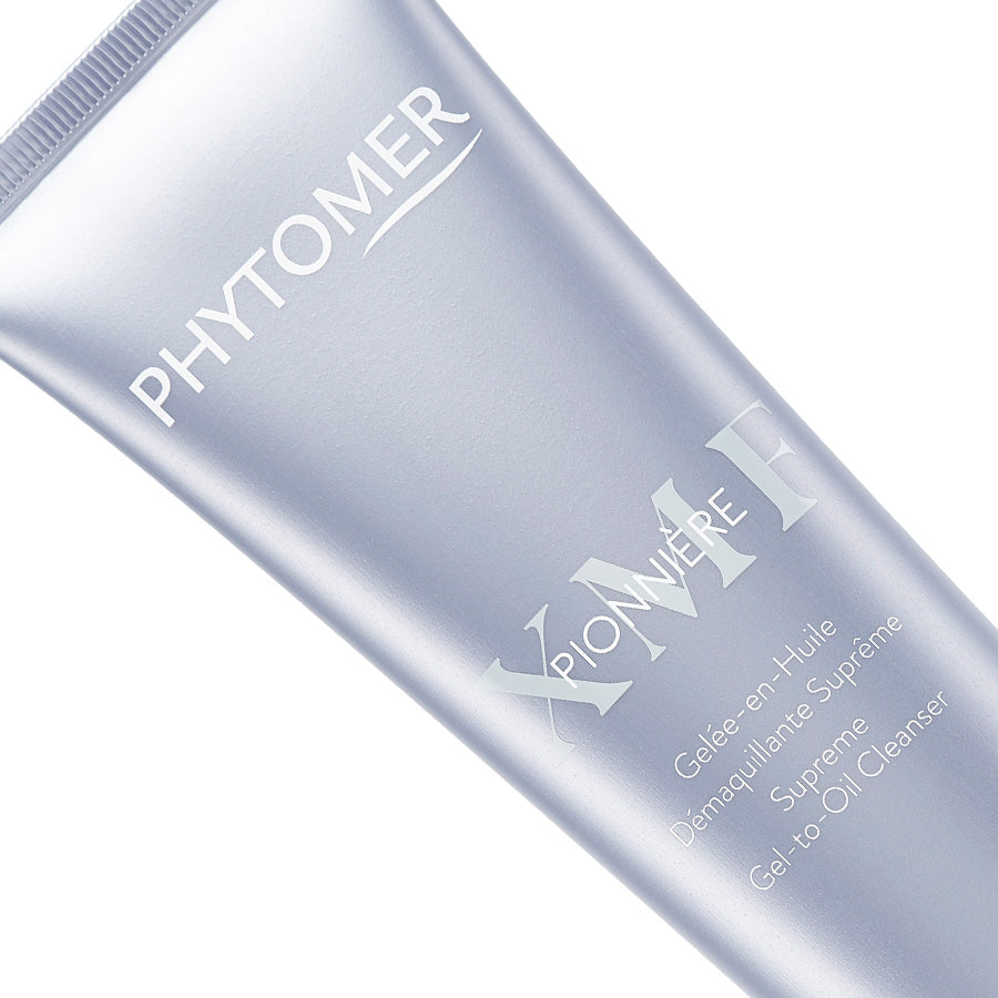 Phytomer Pionnière XMF Supreme Gel-to-Oil Cleanser tube close-up.