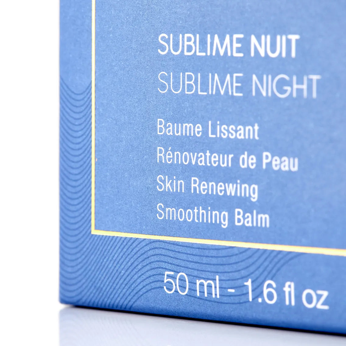 Phytomer Sublime Blue packaging of 'Sublime Nuit' skin renewing smoothing balm with text on a white background